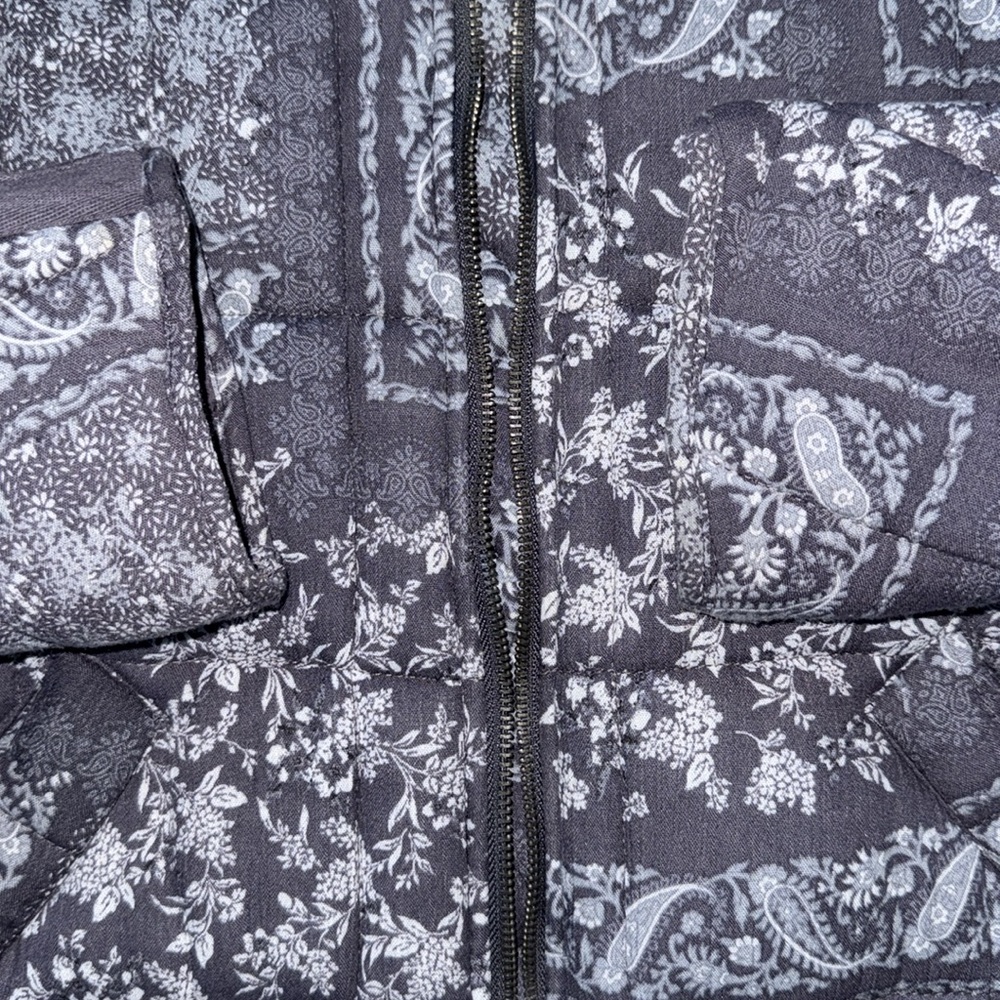 En Crme Navy Blue Patterned Quilted Jacket - image 6